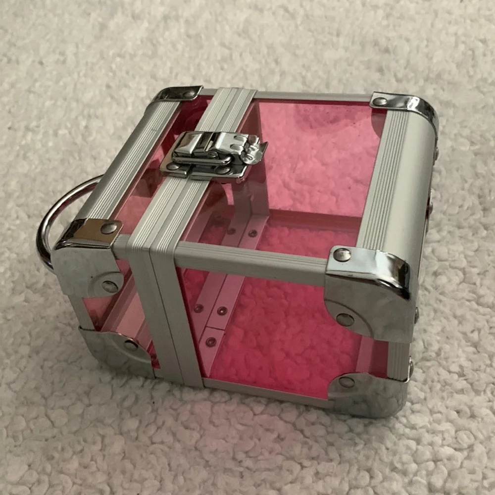 Pink Rectangular Jewelry Box / Makeup / Organizational Box